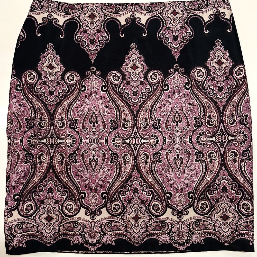 INC Castle Garden Pencil Mini Skirt 4 Paisley Psychedelic Fairy Y2K Machine Wash